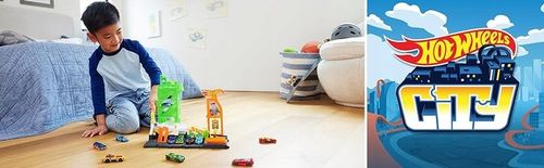 HOT WHEELS CITY LET'S RACE ZESTAW SUPER STACJA ŁADOWANIA AUT + 1 autko na Arena.pl