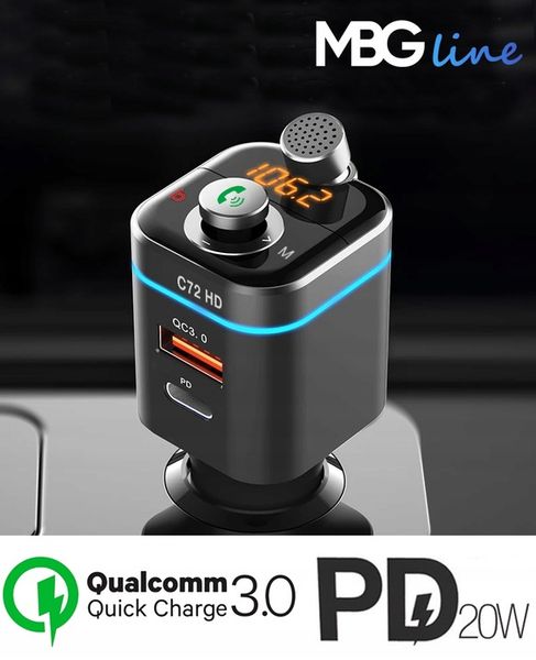 Transmiter FM Bluetooth 5.0 ładowarka QC 4.0 PD20W zdjęcie 4