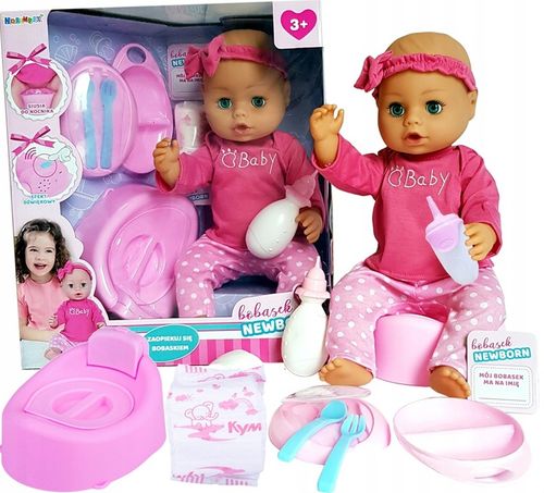 LALKA SIKAJĄCA BOBAS 43cm NEW BORN Bobasek BUTELKA NOCNIK pielucha na Arena.pl