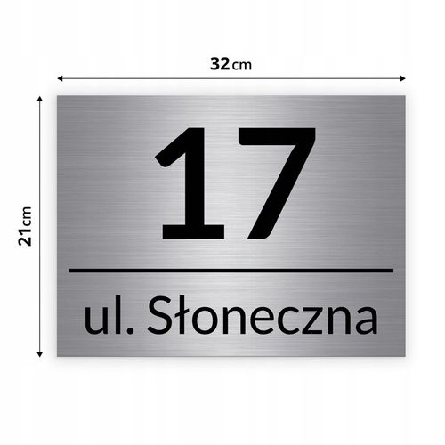 NIERDZEWNY NUMER NA DOM 32x21cm TABLICZKA ADRESOWA Z NUMEREM DOMU ALUMINIUM na Arena.pl