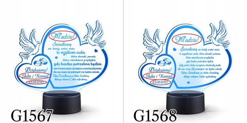 PODZIĘKOWANIA DLA RODZICÓW Świadków PREZENT na ŚLUB WESELE z TWOIM GRAWERem na Arena.pl