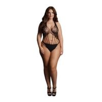 strappy lace teddy - plus size
