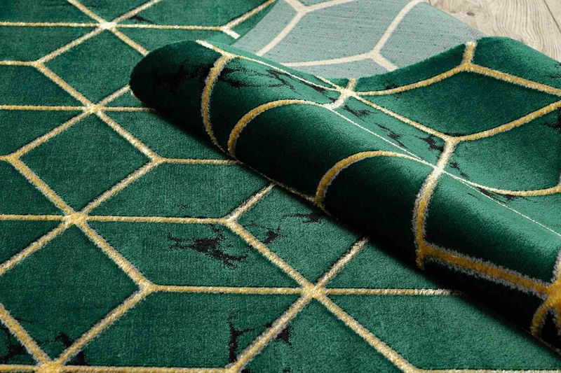 RUG/LU/ESTEMA/CUBES/BOTTLEGREEN+GOLD/80x150 zdjęcie 8