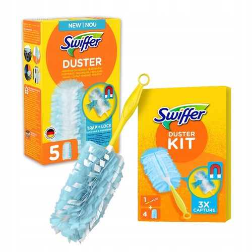 Zestaw Swiffer Duster Kit do usuwania kurzu + wkłady do miotełki 5szt na Arena.pl