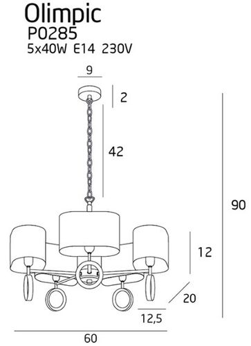 Lampa wisząca Olimpic P0285 - MaxLight na Arena.pl