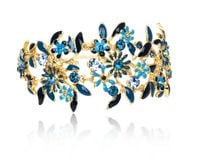 bransoletka niebieskie kwiatuszki z kryształkami z kolekcji blossom