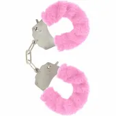 toyjoy furry fun mankietki z pluszową powłoką, rożowe, regulowane
