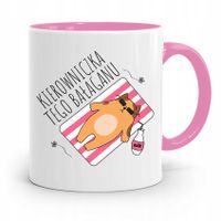 Kubek Różowy Dla Szefa Kierowniczka Tego Bałaganu Z Nadrukiem Ze Zdjęciem