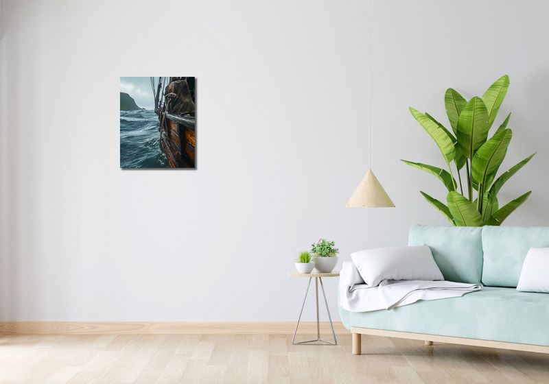 Obraz 40x50cm Statek na Falach zdjęcie 2