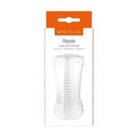 masturbator  me you us ripple dual end stroker male masturbator transparent