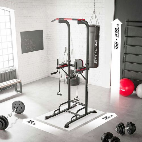 Stacjonarne poręcze treningowe regulowane drążek do ćwiczeń brzucha dipów na Arena.pl