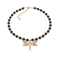 naszyjnik onyks ważka z emalią z kolekcji mystical moments (c22/waż/22au)