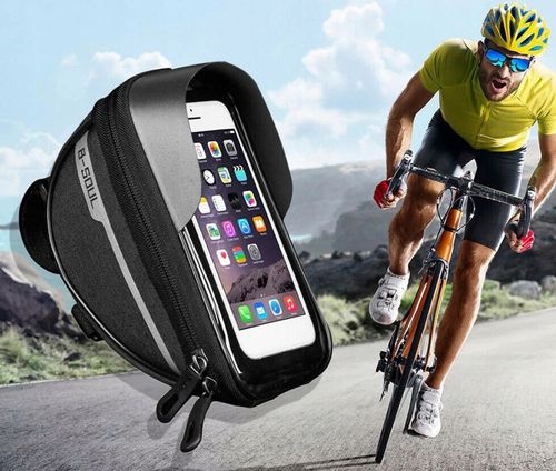 Sakwa wodoodporna torba uchwyt na telefon rowerowa  C1_3C_Czarny na Arena.pl