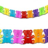 Girlanda bibułowa kolorowe misie, 3 m