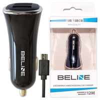 Beline Ład. sam. 3xUSB + microUSB 4Aczarna/black