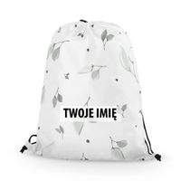WORKO-PLECAK z Twoim imieniem Małe szare listki 065