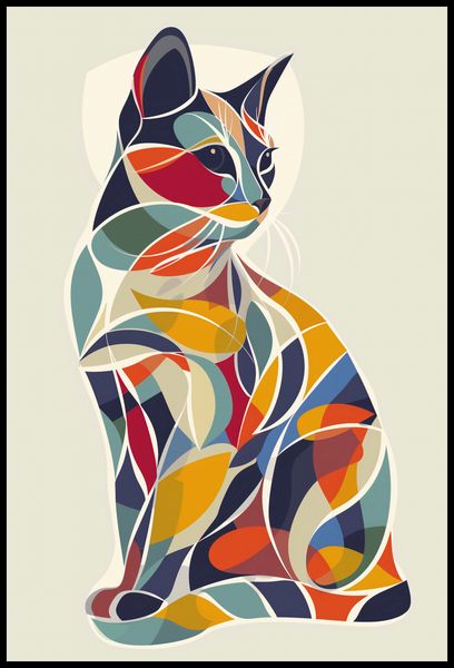 Plakat 68x101cm Kalejdoskopowy Kot zdjęcie 2