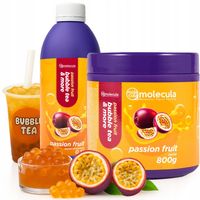 ZESTAW do BUBBLE TEA - Kulki MARAKUJA 0,8kg + Syrop MARAKUJA 0,5L