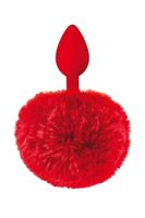 red pompom anal plug