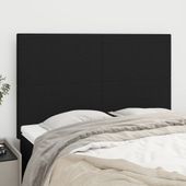 Zagłówki do łóżka, 4 szt., czarne, 72x5x78/88 cm, tkanina