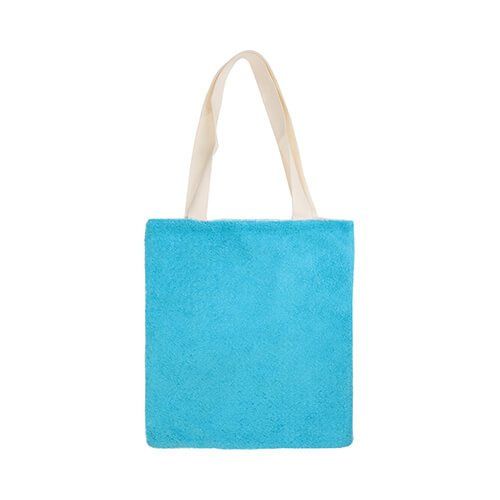 Pluszowa torba 34 x 37 cm do sublimacji - biało-błękitna zdjęcie 1