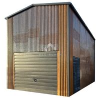 Hala blaszana Garaż 5x6m brama uchylna drzwi drewnopodobny rynny dach NB456