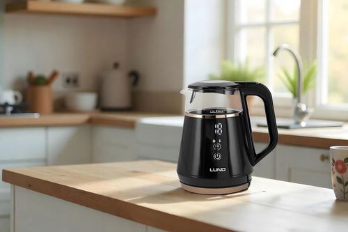 CZAJNIK ELEKTRYCZNY LUND 1100W 1L CZARNY Z REGULACJĄ TEMPERATURY 40-100°C na Arena.pl
