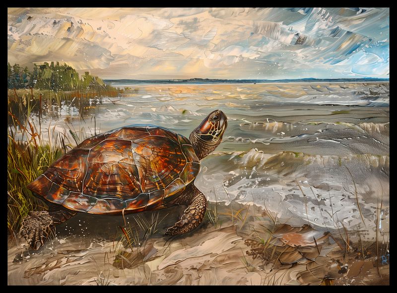 Plakat 55x40cm Nadmorski Żółw zdjęcie 2