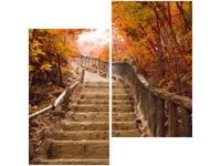 60X60CM JESIENNY SPACER DWU OBRAZ ŚCIAN