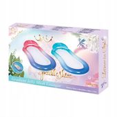 MATERAC PLAŻOWY DMUCHANY DO PŁYWANIA Z SIATKĄ RAINBOW-PINK 153x72