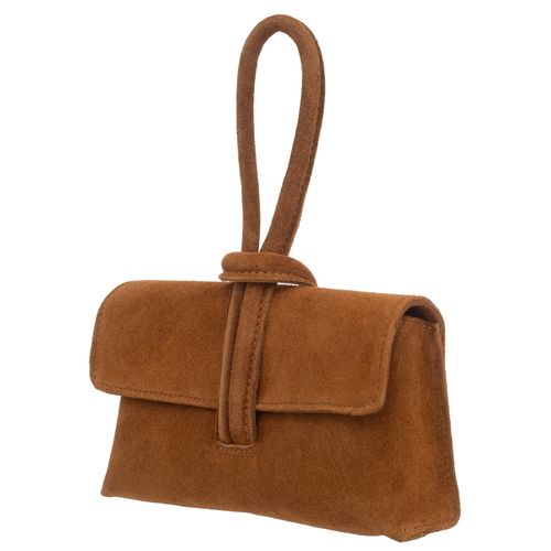 VERA PELLE torebka damska zamszowa listonoszka z paskiem V678 taupe na Arena.pl