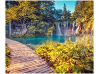 60X50CM JEZIORO PLITVICE JESIENIĄ OBRAZ ŚCIAN DREWNIANE