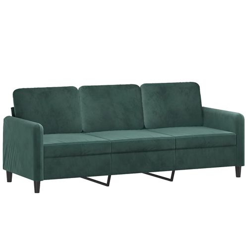 3-osobowa sofa z poduszkami, ciemnozielona, 180 cm, aksamit na Arena.pl