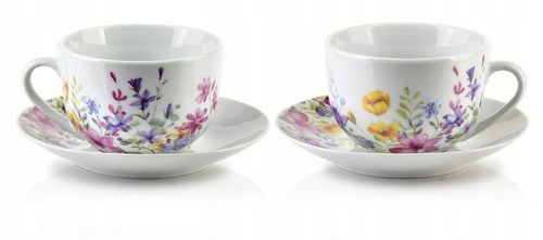 Filiżanka z podstawką JOY Komplet 2 filiżanki ze spodkiem 245ml HTTC5670 na Arena.pl