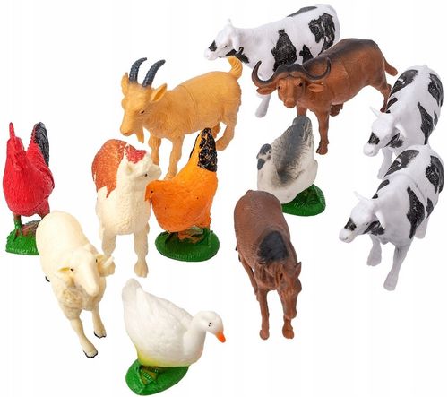 Zwierzęta domowe Gospodarskie Duży Zestaw Farma Figurki Pudełko na Arena.pl