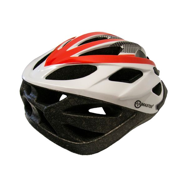Kask Rowerowy Master Force - M - Czerwono-Biały zdjęcie 3