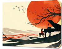 Obraz 60x50cm Pianistka