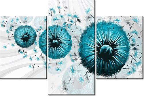60 90CM OBRAZ 3 ELEM TURKUSOWE DMUCHAWCE 5 ŚCIENNY DRUK PŁÓTNO na Arena.pl