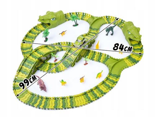 MEGA TOR WYŚCIGOWY PARK DINOZAURÓW MAGIC TRACK 270 elementów, 360cm TOR na Arena.pl
