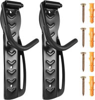 Uchwyt Ścienny na Rower Stalowy Czarny 9.5x26cm 2 Sztuki Wytrzymały Wieszak