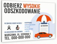 nadruk UV TABLICZKA reklamowa ALUMINIOWA 40x30 SZYLD ODSZKODOWANIA
