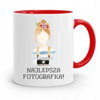 Kubek Czerwony Fotografa Najlepsza Fotografka Z Nadrukiem Ze Zdjęciem