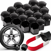 NAKŁADKI NA ŚRUBY 17 MM NAKŁADKI ŚRUB CZARNE FELG KOŁA 20 SZT.