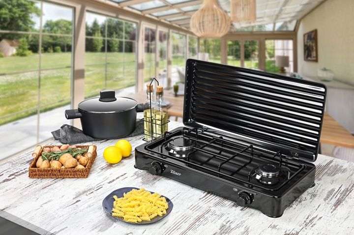 KUCHENKA GAZOWA 2 PALNIKI PRZENOŚNA + WĄŻ REDUKTOR zdjęcie 2