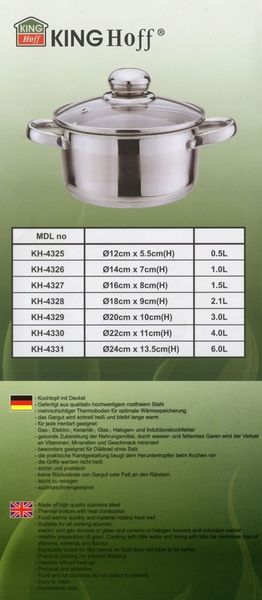 Garnek stal Ø24cm 6l Kinghoff zdjęcie 6