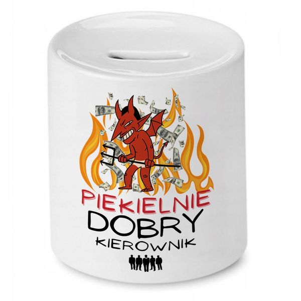 Skarbonka Dla Kierownika Piekielnie Dobry Prezent Z Nadrukiem Ze Zdjęciem zdjęcie 1