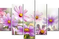 100CM 150CM OBRAZ 5 ELEM DELIKATNE KWIATY ŚCIENNY