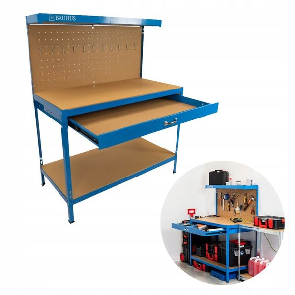 STÓŁ WARSZTATOWY ROBOCZY NARZĘDZIOWY GARAŻ BLAT HAKI zdjęcie 1