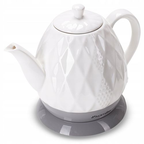 CZAJNIK ELEKTRYCZNY BEZPRZEWODOWY CERAMICZNY KAMILLE 1200 W 1,5 L na Arena.pl