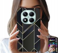 ETUI DO XIAOMI NOTE 14 PRO+ 5G - ZŁOTE RAMKI, ELEGANCKIE WZORY + SZKŁO